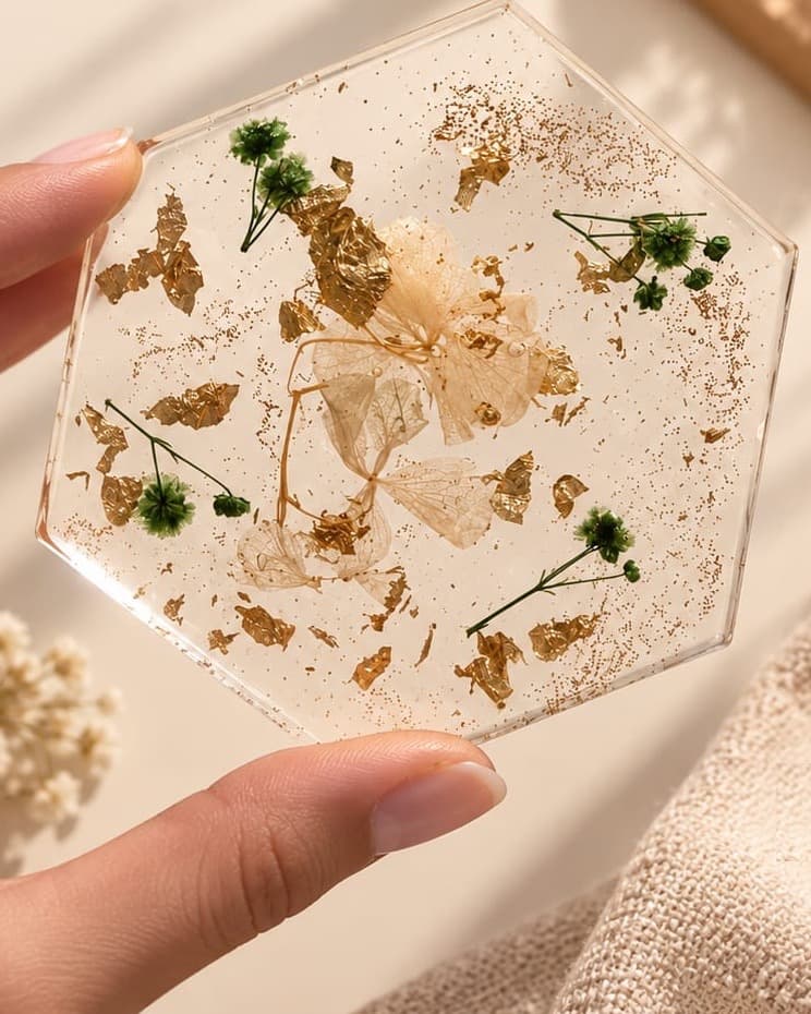 Hexagon Botanical Coaster